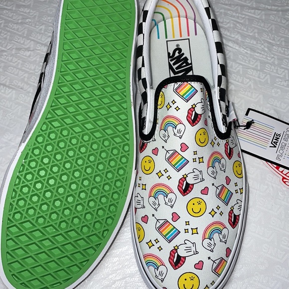 Classic slip on Vans flower shop women pride checkered - Picture 2 of 4